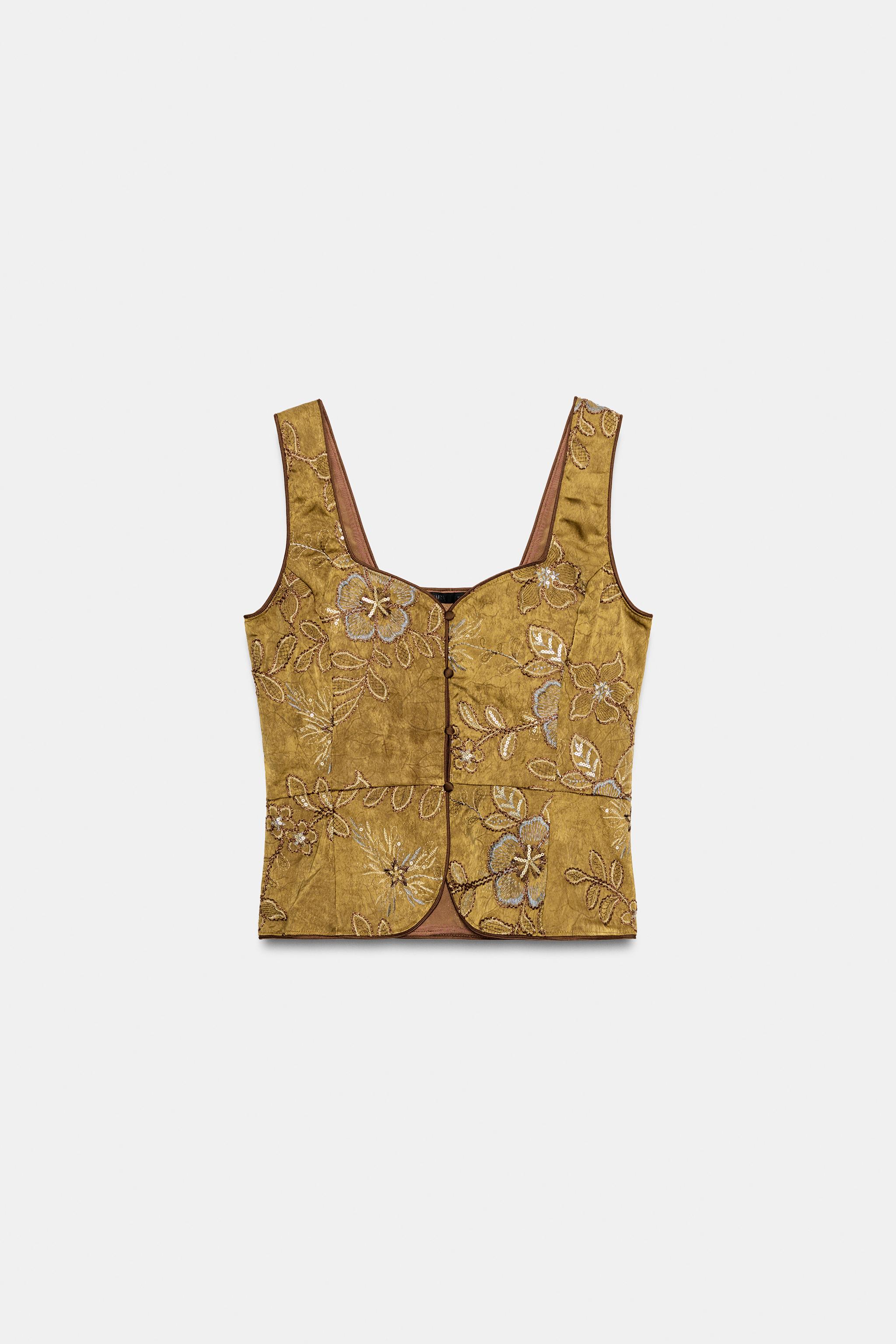 TOP GILET BRODÉ AVEC FANTAISIE